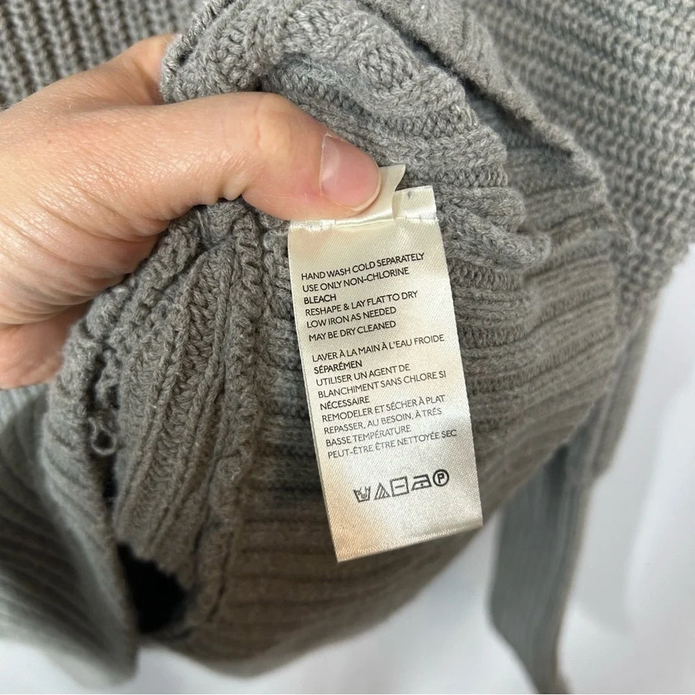 Free People | Oversized Turtleneck Knit Sweater Gray Women's Size XS